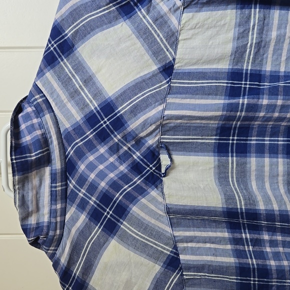 Reitmans Women's Plus Size XXL Blue and White Checkered Plaid Shirt Long Sleeve - Picture 7 of 7